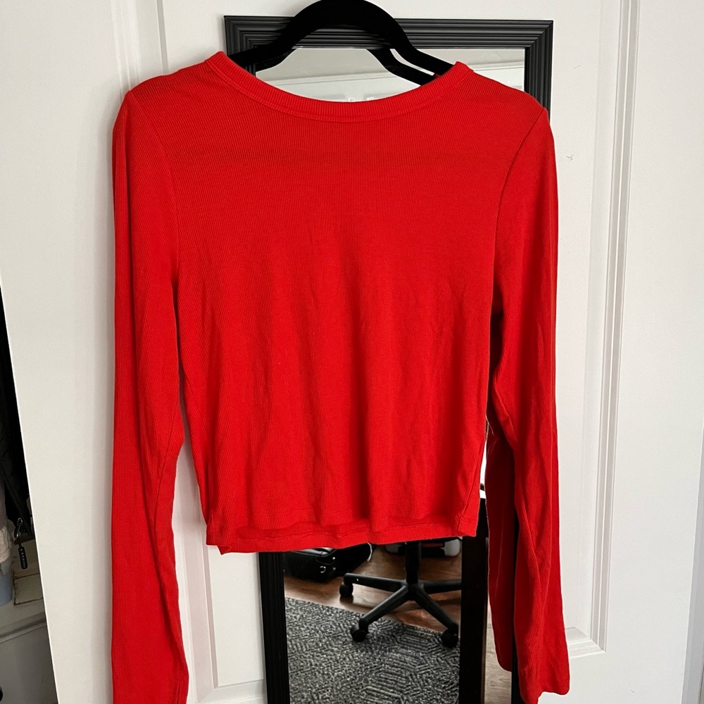 Ribbed Long Sleeve Crop Active Top